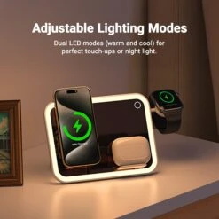 Kleva 3-in-1 Mirror Wireless Charger For Apple With Dual LED Lighting Modes - Kleva Range -Home Living Store 3 in 1 Mirror Charger Thumbnail 03