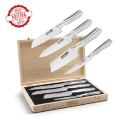 KlevaCut® LIMITED EDITION 4 Piece Premium Knife Set With BONUS Bamboo Case - Kleva Range