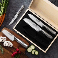 KlevaCut® LIMITED EDITION 4 Piece Premium Knife Set With BONUS Bamboo Case - Kleva Range -Home Living Store 4 Piece Premium Knife Set thumbnail 03