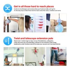 Miracle Magnetic Duster® – 2 Dusters + 2 Poles - Buy 1 Set Get 1 FREE - Kleva Range -Home Living Store 6 image flexibility and extension benefit