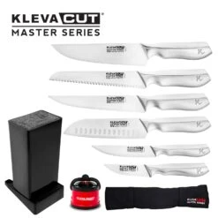 KlevaCut® Master Series 6pc Knife Set + Sharpener + Choice Of Knife Block Or Gift! - Kleva Range