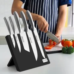Midnight Magnetic Knife Block - Stylish Knife Holder With Super Strength Magnets - Kleva Range -Home Living Store BambooKnifeBlock08 2x 543626ea c7b5 4089 b843 b39d4b782bc5