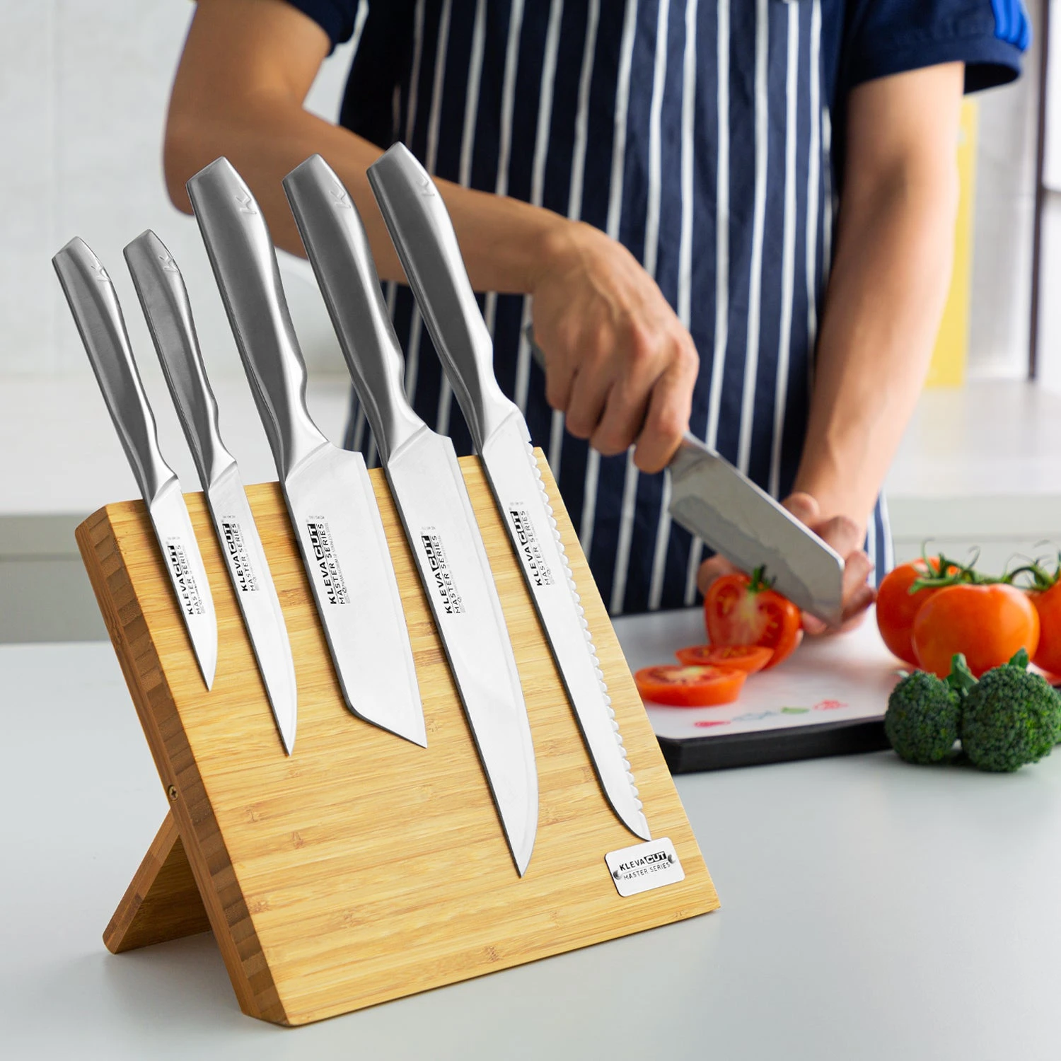 Kleva® Bamboo Magnetic Knife Block! Store Your Knifes Safely And Securely! - Kleva Range 3 Kleva® Bamboo Magnetic Knife Block! Store Your Knifes Safely And Securely! - Kleva Range