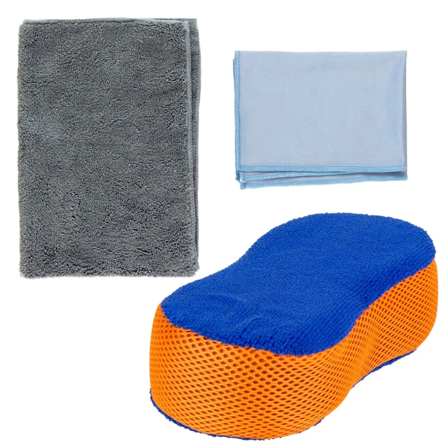 Non-Scratch 3pc Car Cleaning Set - Wash, Dry & Polish Your Cars Interior & Exterior - Kleva Range 3 Non-Scratch 3pc Car Cleaning Set - Wash, Dry & Polish Your Cars Interior & Exterior - Kleva Range