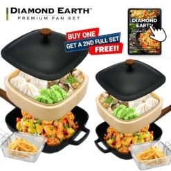 Diamond Earth® 4-in-1 MasterPan 4pc Set Buy 1 Get 1 FREE - Kleva Range