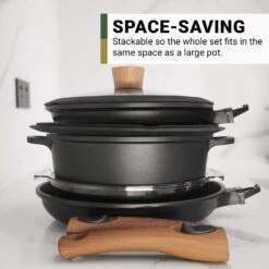 Diamond Earth® StackSmart With Detachable Handles 6pc Cookware Set - Buy One GET ONE FREE! - Kleva Range -Home Living Store DE StackSmart thumbnail 09