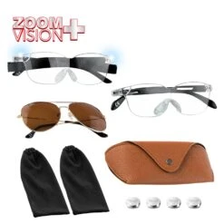 Zoom Vision+ TV Double Offer With Built In LED Lights + FREE Sunglasses & Case! - Kleva Range -Home Living Store Free Gifts with magnifying glass