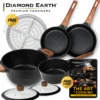 Diamond Earth® Premium Cookware 7pc Set With Superior Non-Stick Coating + FREE Steamer + E-BOOK - Kleva Range -Home Living Store KLEVA Thumbnail DiamontEarth PremiunCookware