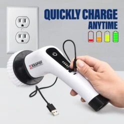 KRAPOF® Electric Cordless Tough Scrub Excel With 7 Replaceable Cleaning Heads - Kleva Range -Home Living Store KRAPOFToughScrubExcel Thumbnails 12