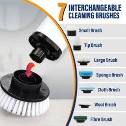 KRAPOF® Electric Cordless Tough Scrub Excel With 7 Replaceable Cleaning Heads - Kleva Range -Home Living Store KRAPOFToughScrubExcel Thumbnails 16