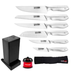 KlevaCut® Master Series 6pc Knife Set + Sharpener + Choice Of Knife Block Or Gift! - Kleva Range -Home Living Store KlevaCut6pcKnifeSet SharpenerV1