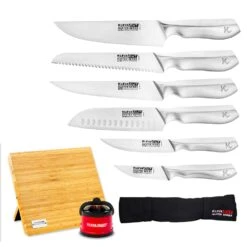 KlevaCut® Master Series 6pc Knife Set + Sharpener + Choice Of Knife Block Or Gift! - Kleva Range -Home Living Store KlevaCut6pcKnifeSet SharpenerV2