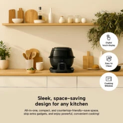 Kleva® Spin Crisp Rotating Digital Air Fryer 6L - 360° Auto Rotating Cooking - Kleva Range -Home Living Store Rotating Crisp Air Fryer Thumbnail 03 1200x1200px e3ac9d8e 01d2 4377 be1d c913c5ab8f3e