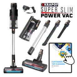 KRAPOF® Super Slim Power Vac Cordless Stick Vacuum + Extra FREE Second Battery - Kleva Range -Home Living Store SlimVacThumbnail 13