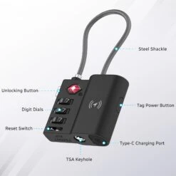 Kleva TSA LockSmart Travel Tag Bluetooth Tracker For Apple Find My + FREE Travel Tips Ebook - Kleva Range -Home Living Store SmartTag Thumbnail 11