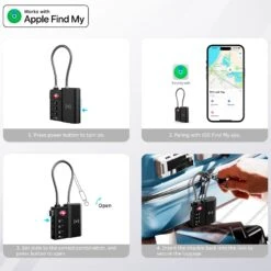 Kleva TSA LockSmart Travel Tag Bluetooth Tracker For Apple Find My + FREE Travel Tips Ebook - Kleva Range -Home Living Store SmartTag Thumbnail 13