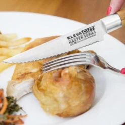 KlevaCut® Master Series 4 Piece Bamboo Steak Knives Set! - Kleva Range -Home Living Store Steak Knife 01