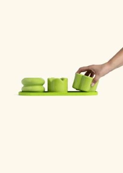 Mini Planter Trio, Lime 15 Mini Planter Trio, Lime -Home Living Store TRIO GREEN hand bckgrnd cream