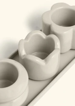 Mini Planter Trio, Oat 14 Mini Planter Trio, Oat -Home Living Store TRIO OAT closeup bckgrnd cream