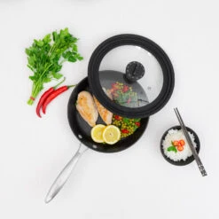 Universal Glass Lid With Detachable Timer Knob + Soft Touch Silicone Rims - Kleva Range -Home Living Store TimerLidLifestyle04