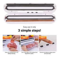 Kleva® Vac Seal & Save Food Saver Vacuum Sealer + FREE Sealer Bags Rolls - Kleva Range -Home Living Store VacSeal Save Thumbnails 06