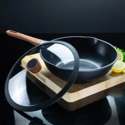 Diamond Earth® Wok + Glass Lid - 30cm - Kleva Range -Home Living Store WokandLidLifestyle02