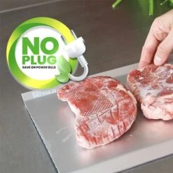 Defreezi® Defrosting Tray De-Thaw Meat + Frozen Food Up To 5x Faster! - Kleva Range -Home Living Store defreezi defrost tray easy fast frozen steak chicken mince fish bread