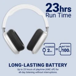 Kleva True Wireless Noise Cancelling Headphones Up To 23 Hours Battery Life - Kleva Range -Home Living Store over head headphones thumbnail 03