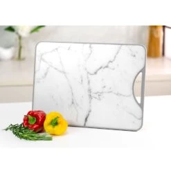 Double Sided Bamboo + Marble Look Chopping Board! - Kleva Range -Home Living Store premium marble and bamboo kitchen chopping board