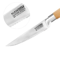 KlevaCut® Master Series 4 Piece Bamboo Steak Knives Set! - Kleva Range -Home Living Store quality check steak kinfe 4pc