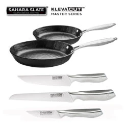 Pro Kitchen Starter Bundle - Sahara Slate® 24/28 Cm Pan + KlevaCut® 3pc Knife Set - Kleva Range
