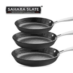 Sahara SlateĀ® - Quality, Non-Stick Frying Pan Compete 3pc Set! - Kleva Range