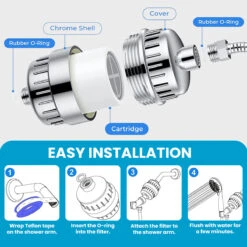 Kleva® PureFlow Shower Filter - Remove Harmful Chemicals And Improve Your Skin - Kleva Range -Home Living Store shower Filter thumbnails 06